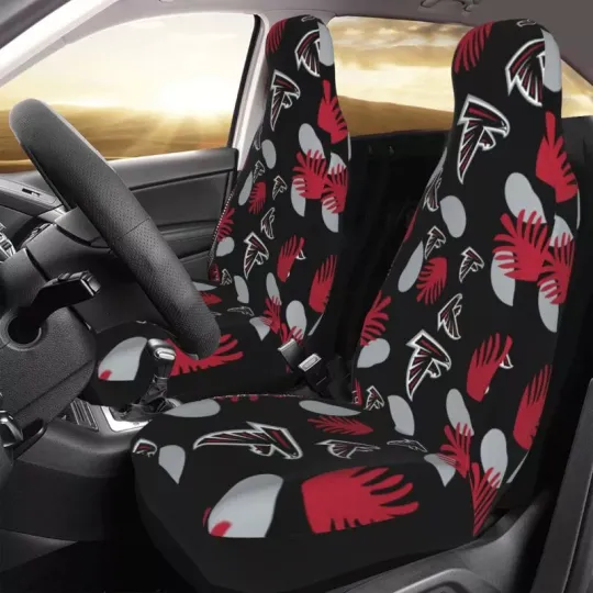 2pcs Atlanta Falcons Elastic Car Seat Covers Car Front Rear Protectors Decor
