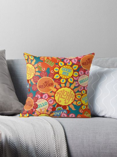It's a Small World Flowers (original) Pillow