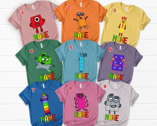 Numberblocks T Shirt, Numberblocks Family Birthday Shirt, Personalized 1 To 10 Numberblocks Shirt, Custom Numberblocks Matching Shirt