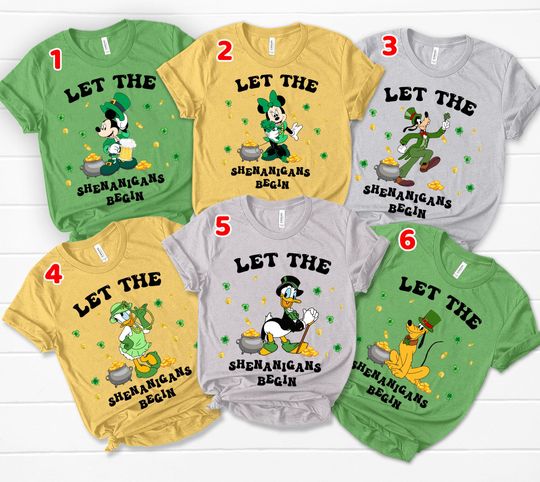 Shenanigans Disney Characters Shirt, Mickey Friends Patrick Shirt, Irish Disney Shirt, Daisy Donald Pluto Goofy, Shamrock WDW Shirt