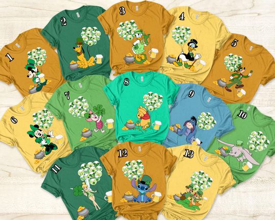 Disney St. Patricks Day Shirt,Retro Mickey And Friends Shamrock,Disney Lucky Irish Shirt,Shenanigans Shirt, Family Patricks Tee