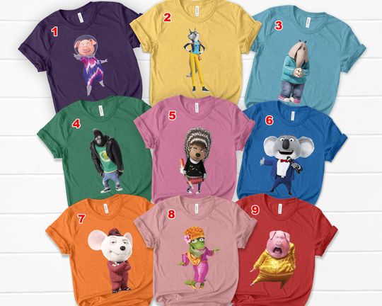 Singing Theme T-Shirt, Singing Birthday Boy Shirt, Singing Birthday Girl Shirt, Custom Sing Character Shirt, Sing Theme Birthday Shirt