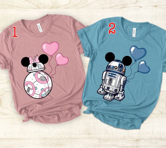 Discover Star Wars Couple Shirt, R2D2 BB8 Couple Shirt, Star Wars Droid Shirt, Disney Matching Shirt, Disney Couple Honeymoon Shirt, Disneyland Trip