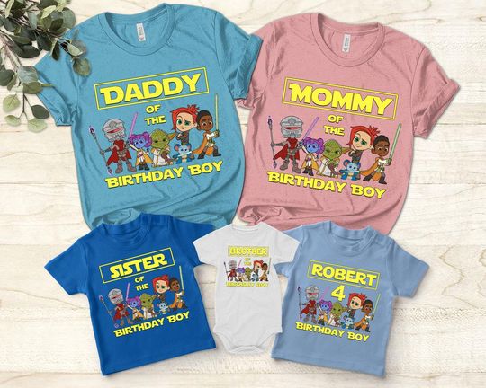 Discover Starwars Young Jedi Adventures Birthday Shirt, Personalized Starwars Baby Yoda Shirt, Starwars Birthday Shirt, 2nd Birthday Gifts