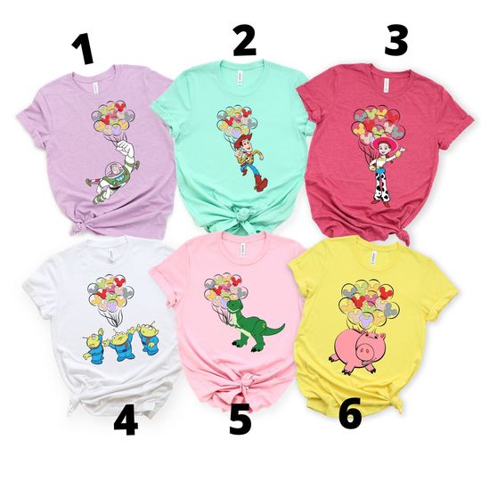 Disney 20 Toy Story Characters Group Shirt, Toy Story Balloon Shirts, Disney Family Shirt, Youth Shirt, Buzz Lightyear, Woody, Bo Peep