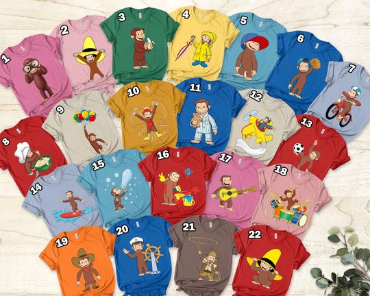 Curious George Shirt, Curious George Family Birthday Shirt,Curious George Family Group Shirt, Custom Birthday Matching Shirt