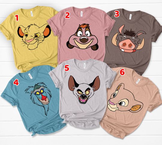 Custom Animal T-Shirts, Family matching Character Inspired Shirts