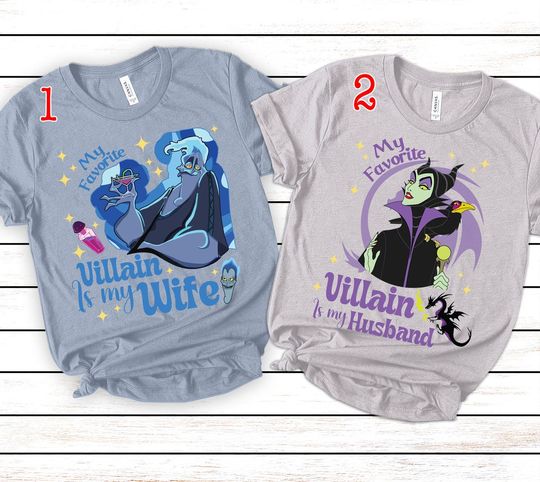 My Favorite Villain Is My Wifr My Favorite Villain Is My Husband Shirt | Hades Maleficent Shirt | Disneyland Villain Couple Shirts