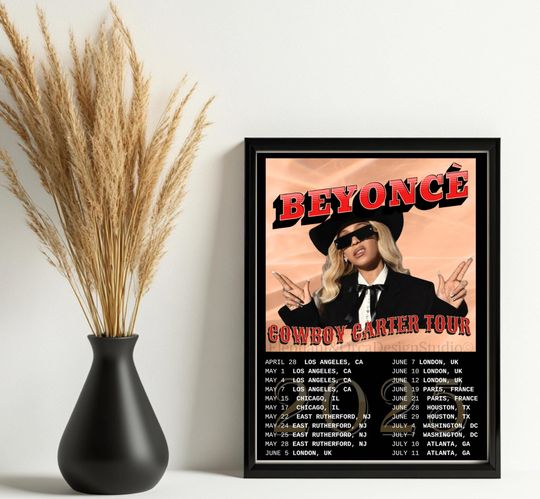 Discover Beyonc Cowboy Carter Tour 2025 Printable Poster, Beyonc Concert Keepsake BeyHive Merch Country Music Fan Gift