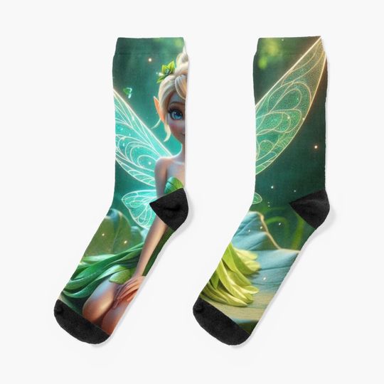 Watercolor Tinker Bell Socks