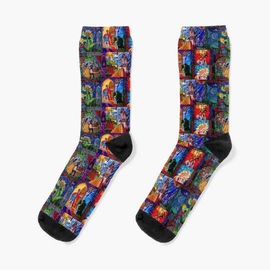 Beauty and the Beast Stained Glass Socks