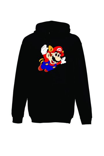Super Mario Flying Hoodie, Mario Face Vintage Game Character, Mario Superhero Funny birthday Gift Jumper, Mario bros Unisex Kids Hoodie