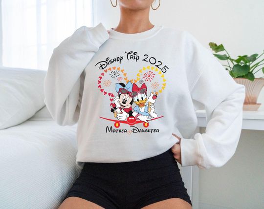 Disney Trip 2025 Sweatshirt, Disney Mother And Daughter Trip Sweat, Minnie And Daisy Sweater, Family Vacation Sweat, WDW Trip Sweatshirt