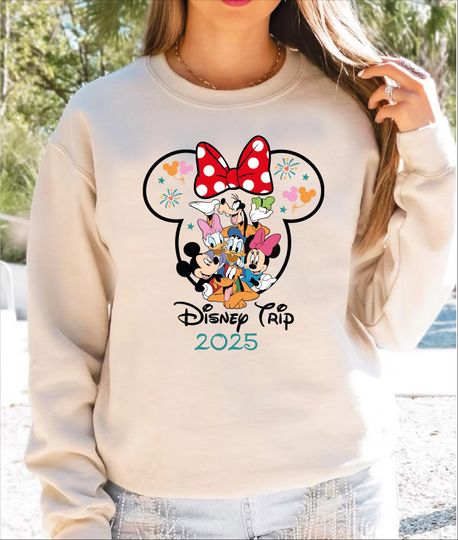 Custom Disney 2025 Sweatshirt, 2025 Disney Sweaters,  Disney Trip Shirts, Disney Family Matching Shirt