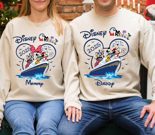 Custom 2025 Disney Cruise Family Sweatshirt, Disney Cruise 2025 Sweatshirt,Disney Custom Name Sweatshirt,Cruise Family Vacation 2025 Sweater