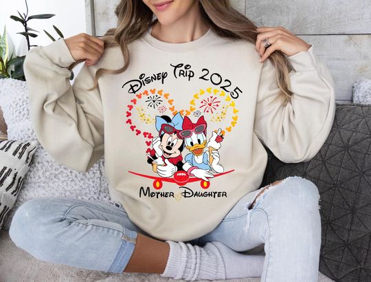 Disney Trip 2025 Sweatshirt, Disney Mother And Daughter Trip Tee, Minnie And Daisy T-Shirt, Family Vacation Shirt, WDW Trip Sweatshirt