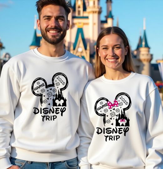 Disneyland Sweatshirt, Disney Trip 2025 Sweatshirt, Custom Disney Family Sweatshirt, Custom Disney Trip Sweater, Disney World Vacation 2025,