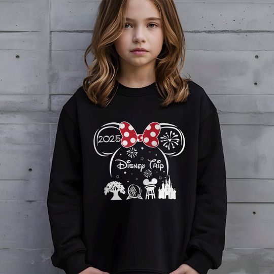 Disney Trip 2025 Minnie Mickey Sweatshirt, Disney Family Sweatshirt, Disneyworld Crewneck