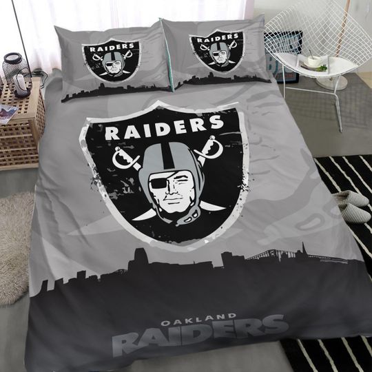 Gift Idea For Fans - Oakland Football Raiders Full Bedding Set