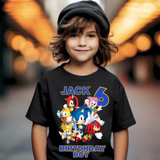 Hedgehog Birthday T Shirt Gamer Kids Party Theme Blue Hedgehog Family Matching Tee Shadow Black Superhero Outfit Gift for Boys