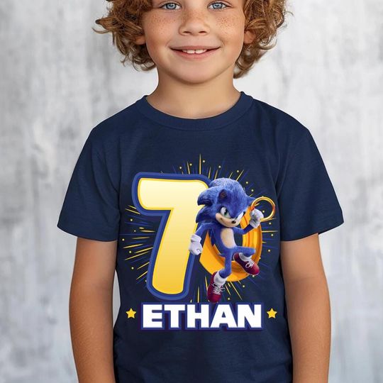 Hedgehog Birthday T Shirt Gamer Kids Party Theme Blue Hedgehog Family Matching Tee Shadow Black Superhero Outfit Gift for Boys