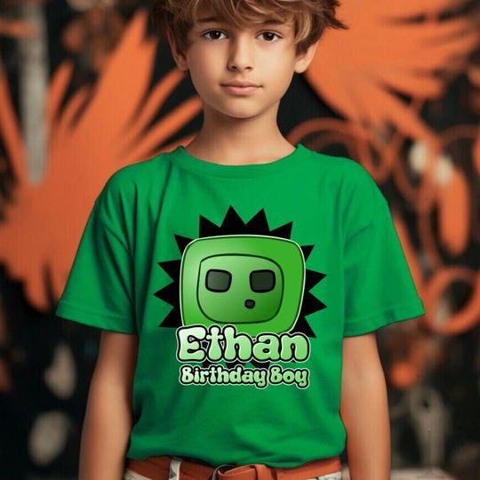 Custom Game Boy Birthday Shirt Mine Birthday Tee Party Outfit Kids Birthday Personalized Birthday Tee Gift for Kids Family Matching Tee