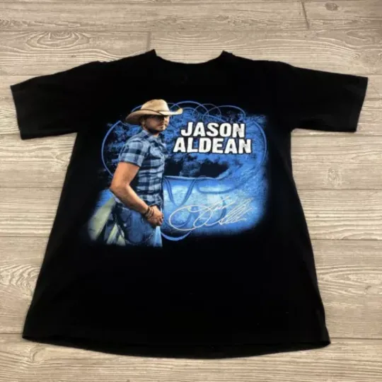 Hot Jason Aldean Country Music Concert Black Cotton All Size T-Shirt