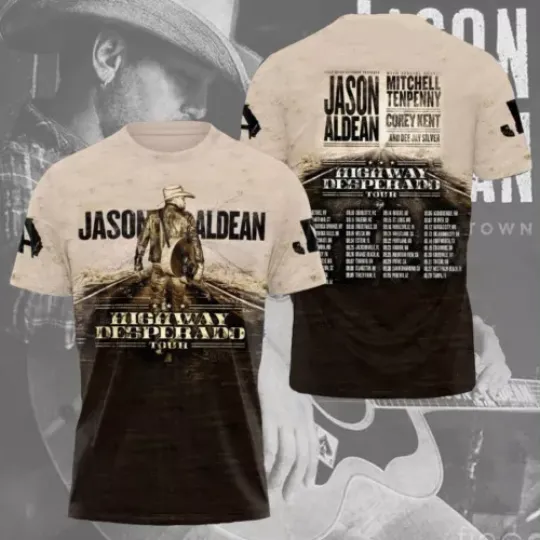 Jason Aldean Highway Desperado Tour 3D Print T-shirt For Men Women