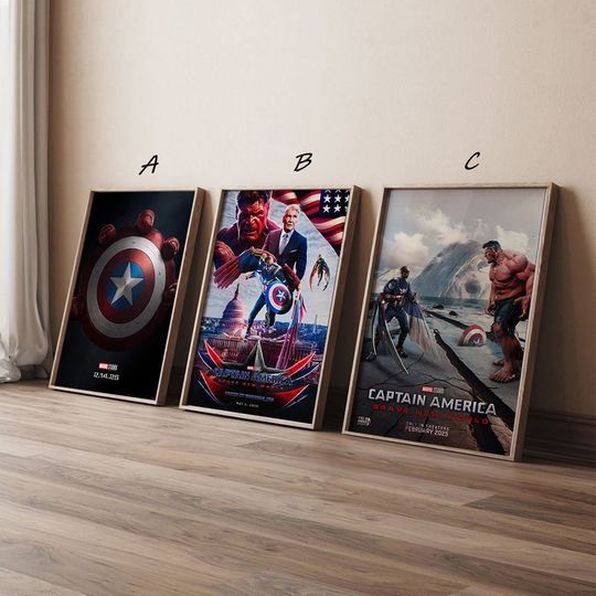 Captain America Brave New World 2025 Movie Poster, Gift for her, Gift for Him, Unframed