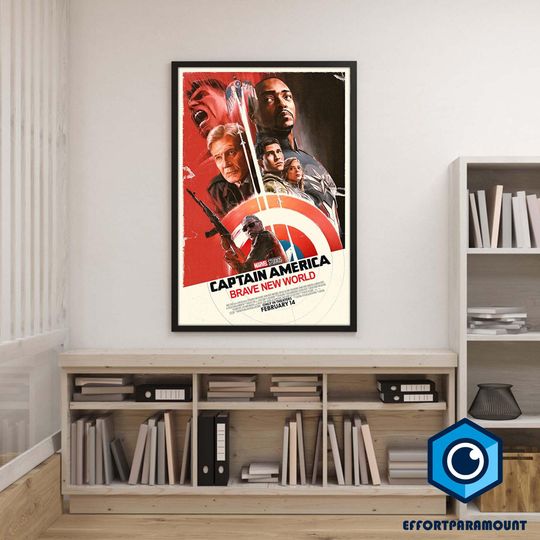 Captain America Brave New World 2025 Movie Poster, Collectible Room Decor, Music Home Decor, Wall art, Gifts for him
