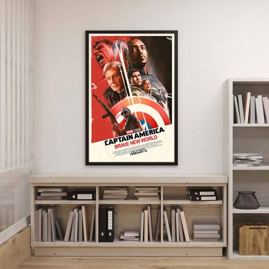 Captain America 2025 Film Poster, Captain America Brave New World Movie Poster, Classic Movie Canvas Cloth Poster