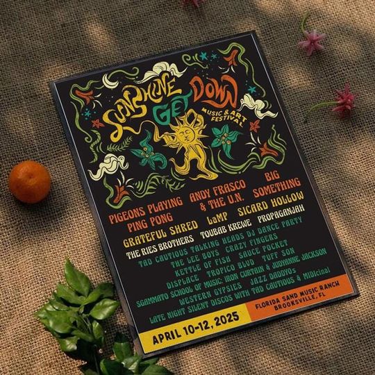 Sunshine Get Down April 10-12 2025 Florida Sand Music Ranch Brooksville FL Concert Poster