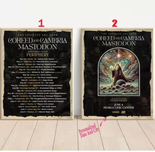 Custom Mastodon 2025 Tour US Poster