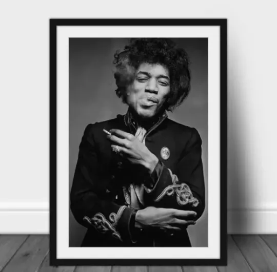 Jimi Hendrix Rock and Roll Smoking Poster