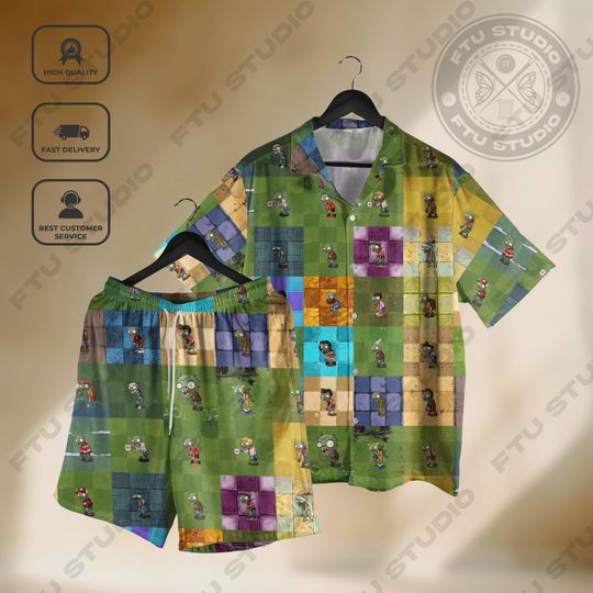 Zombie Map Hawaiian Shirt Fantasy Video Game Zombie Gifts
