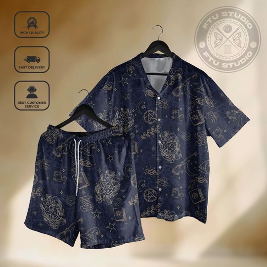 Class Wizard Hawaiian Shirt Shorts Dungeon Master Shirt Play Gaming Gifts
