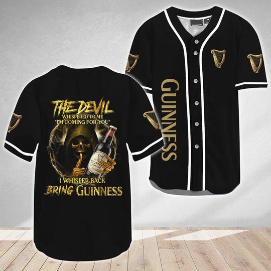 The Devil Whispered Guinness Beer Baseball Jersey - Guinness Beer Jersey Shirt For Men Women, Guinness Baseball Shirt