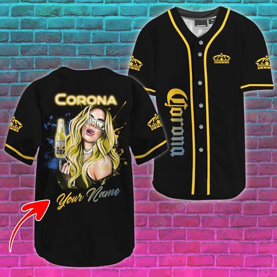 Personalized Sweet Lady Corona Extra Baseball Jersey - Corona Extra Jersey Shirt For Men Women, Corona Extra Baseball Shirt