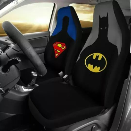Batman vs Superman Car Seat Covers 2PCS Universal Auto Pickup Seat Protectors