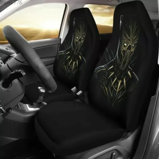 Marvel Black Panther Car Seat Covers 2PCS Universal Auto Pickup Seat Protectors