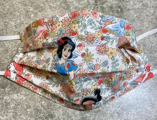 Discover Reusable Cloth Face Mask DISNEY Princess THEME Child or Adult w/ Nose Wire & Filter Pocket Washable Cotton