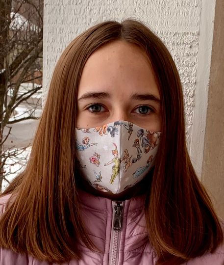 Peter Pan Face Mask, Disney Mask, Cotton Mask, Reusable Face Mask, Washable Mask, Adjustable Elasticated Ear Loops + Toggles