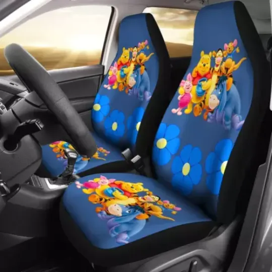 Winnie The Pooh Car Seat Covers, Cartoon gift For Fans