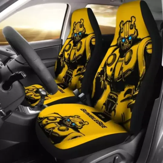 Transformer Yellow Design Car Seat Covers