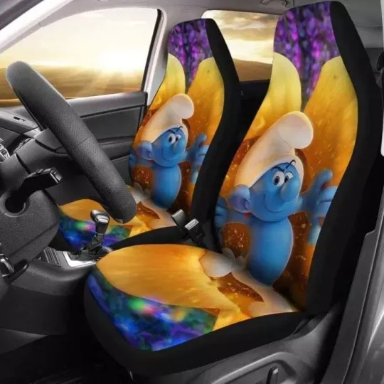 Smurf Funny Car Seat Covers, Cartoon Car Seat Covers (set of 2)