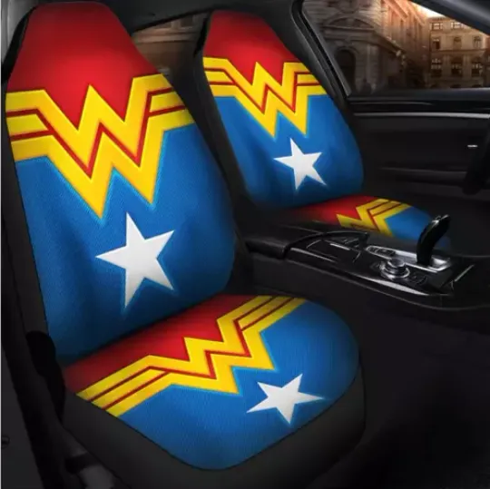 Wonder Woman Premium Car Seat Covers (set of 2). Gift Idea For Fans.