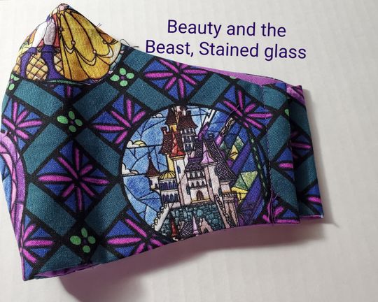 Beauty and the beast,  stained glass