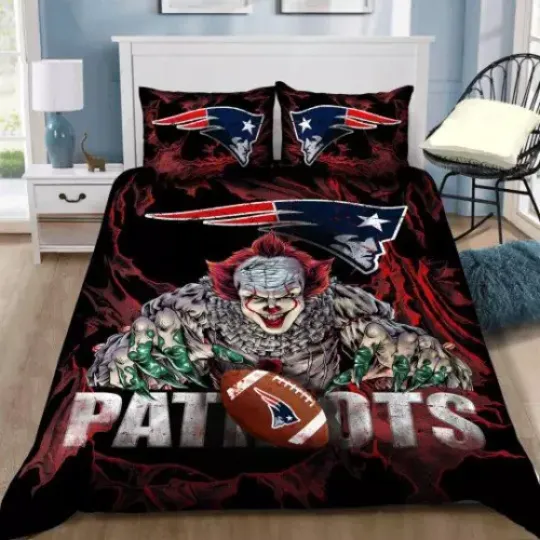 New England Patriots Halloween Full Bedding Duvet Covers Set