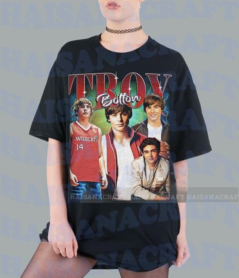 Troy Bolton, Zac Efron Shirt, HSM Shirt, Troy Bolton Fan Tees, Retro 90s Shirt