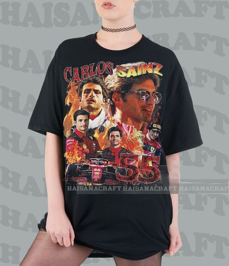 Carlos Sainz 90s Vintage Racing Tshirt, Carlos Sainz Tee Vintage Design Graphic Tee 90s